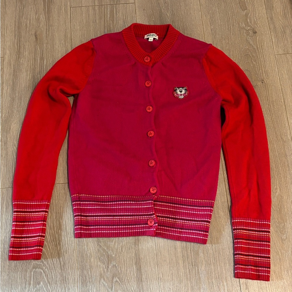 Kenzo Red and Pink Knit Sweater